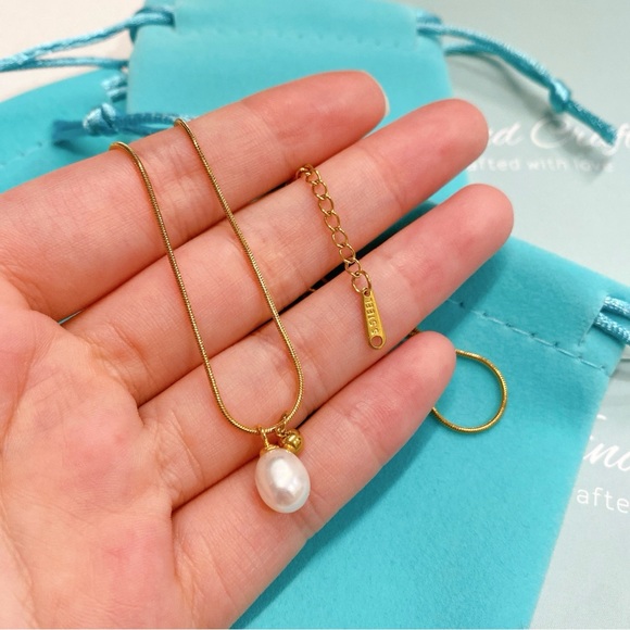 Vermeil Natural Pearl Necklace stainless steel - Gold plated - Picture 5 of 10